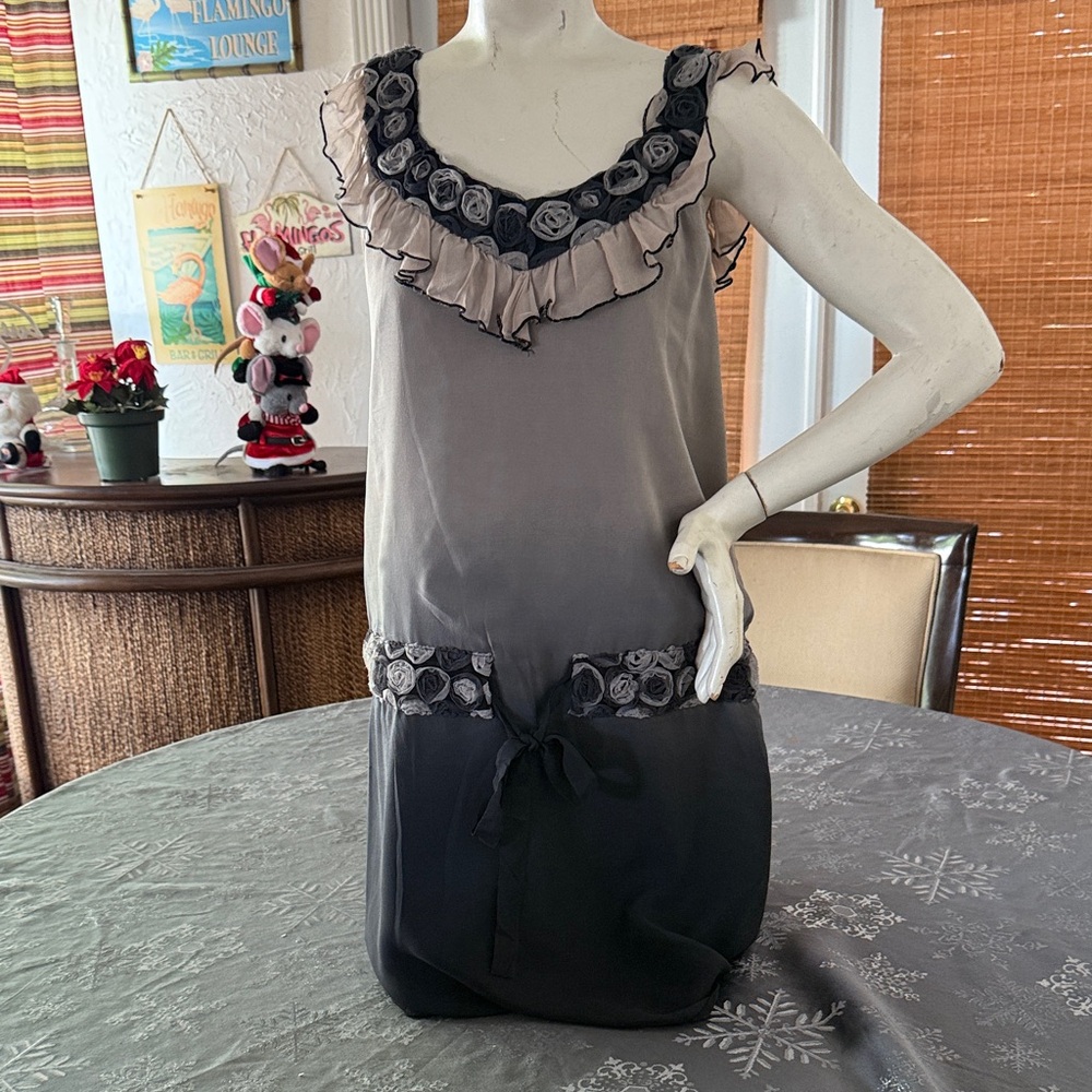 Elegant Black and Gray Women's Dress